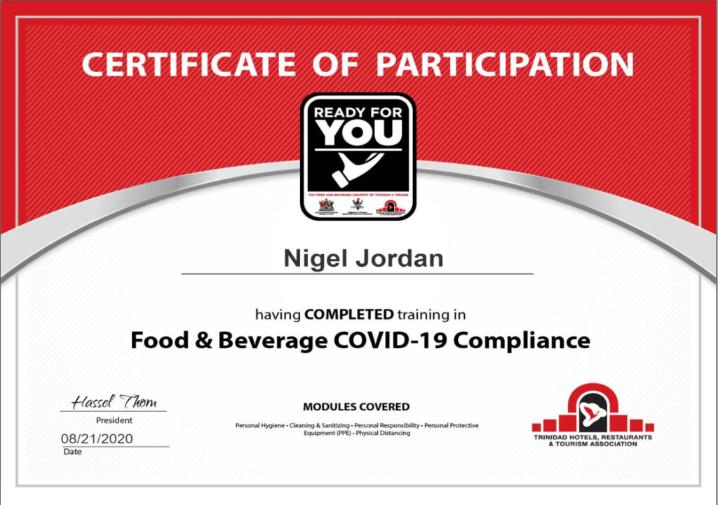 Certificate Food and Bevera