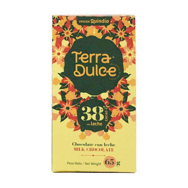 Terra Dulce Milk Chocolate 38% Cacao 65 gram Bar