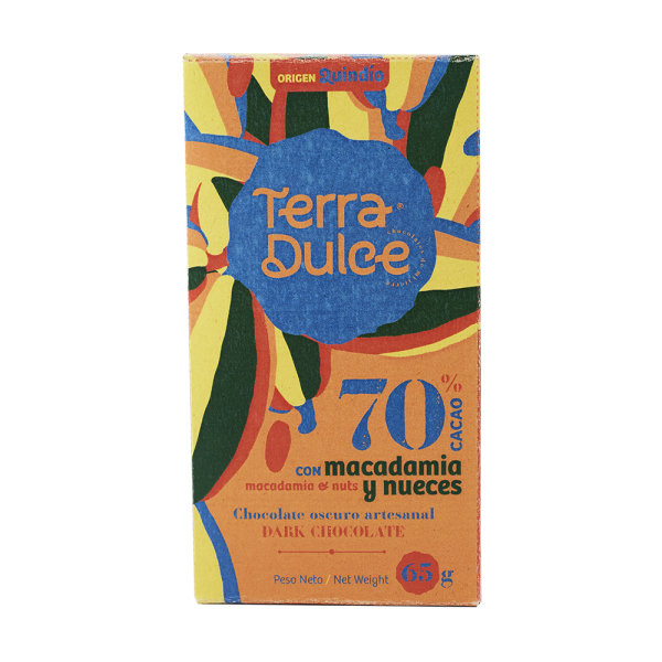Dark Chocolate 70% Cacao with macadamia and nuts 65 g